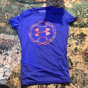 Under Armour Royal Blue Tee with Red Graphic